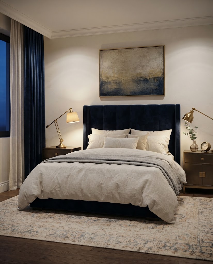 Dark Velvet Headboard