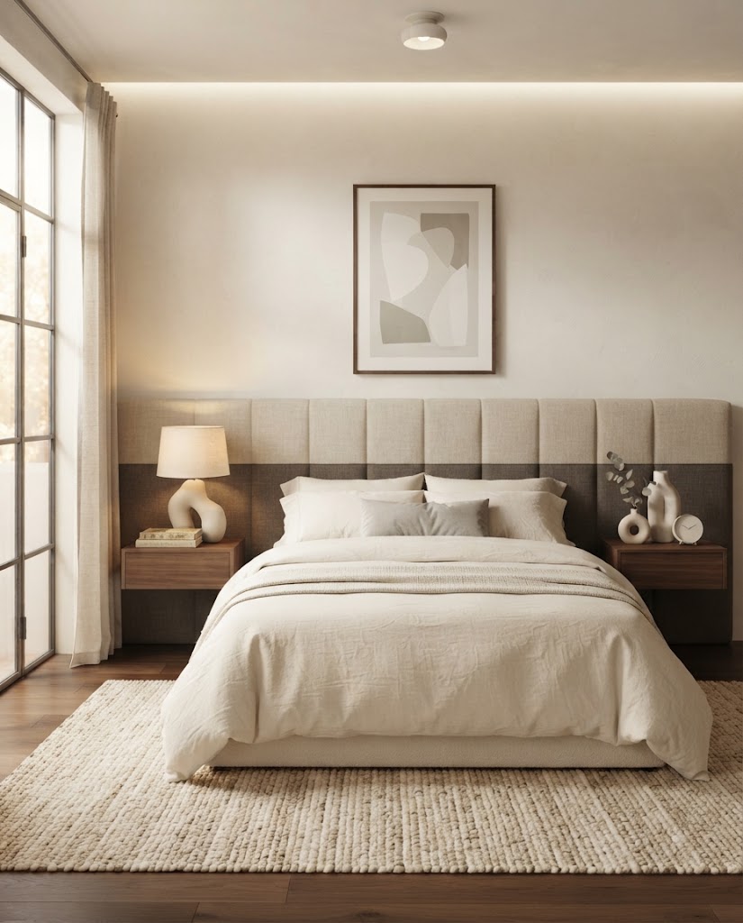 Two-Tone Upholstered Headboard