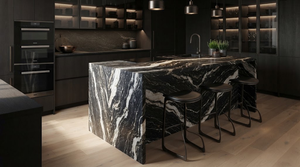dramatic marble veining