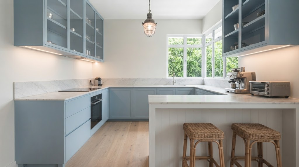 Compact coastal kitchen
