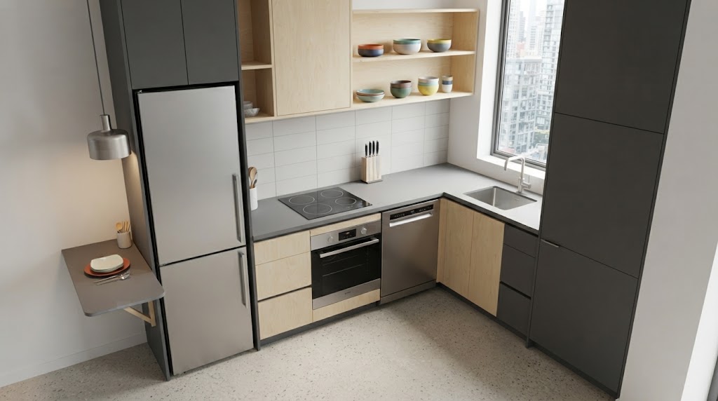 Micro-apartment kitchen