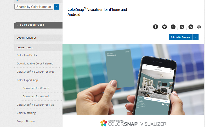 Sherwin-Williams ColorSnap Visualizer