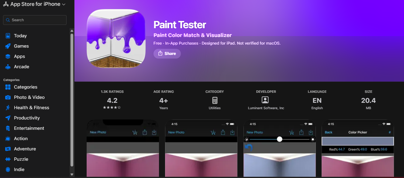 Paint Tester — Best for Simple Wall Recoloring