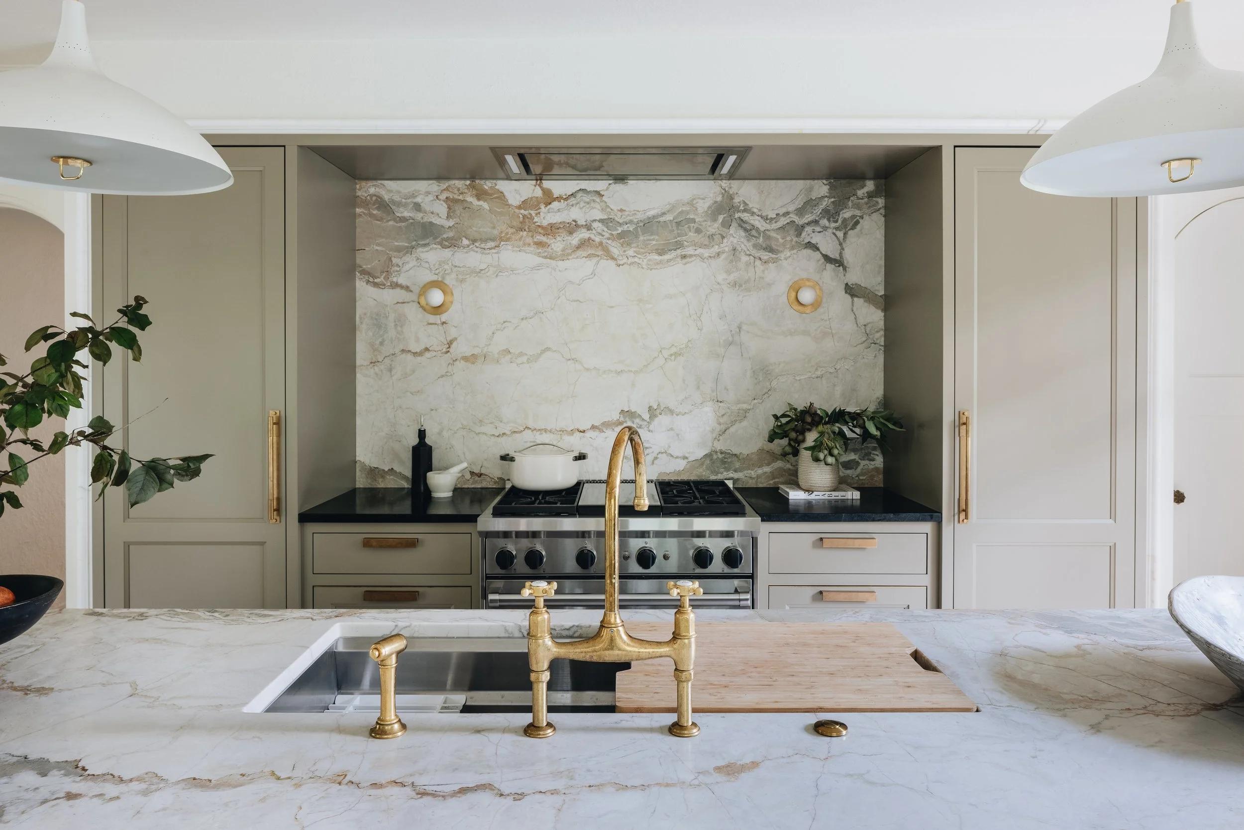 Statement marble backsplash