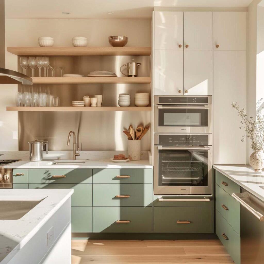 Green kitchen cabinets