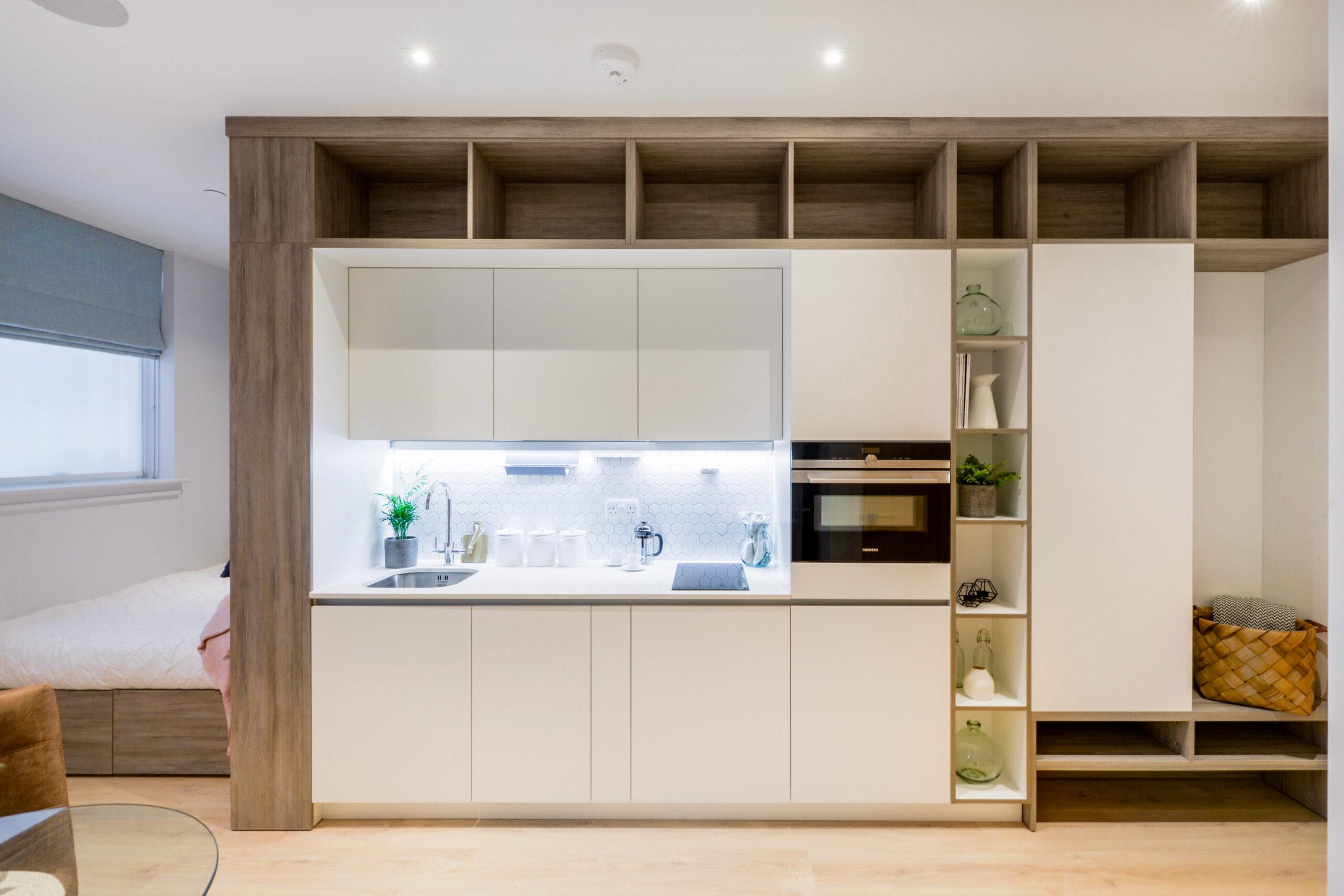 One-Wall Kitchen Layout for Apartments and Studios