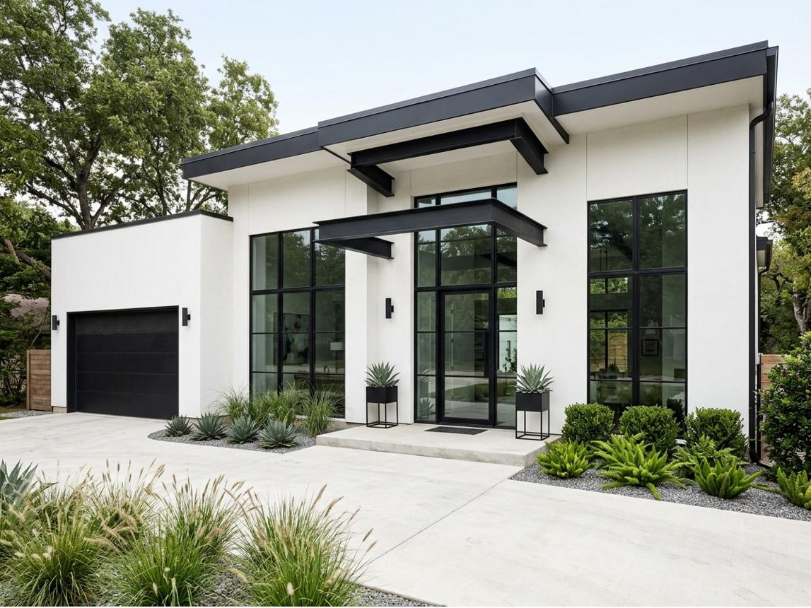 Modern White and Charcoal Facade