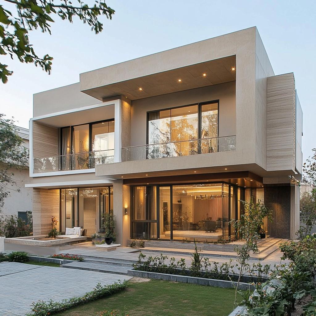 Modern Exterior with Warm Neutral Colors