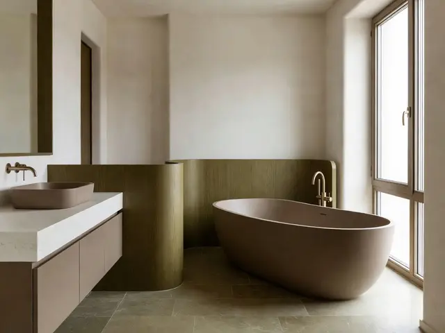 Contemporary Bathroom with Freestanding Tub