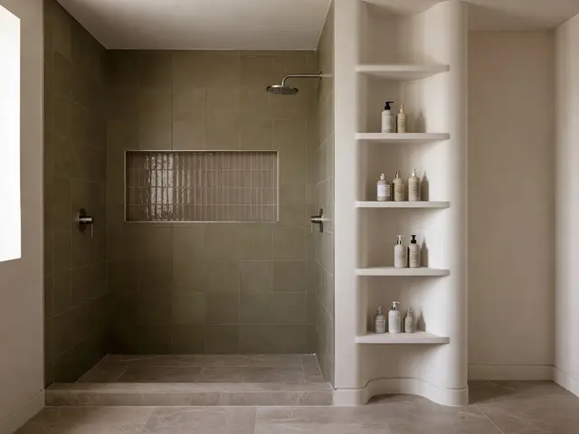 Contemporary Bathroom with Tile Niche