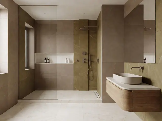 Contemporary Bathroom with Walk-In Shower