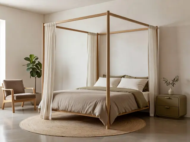 Contemporary Bedroom with Canopy Bed