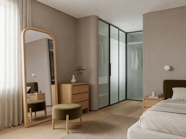 Contemporary Bedroom with Dressing Corner