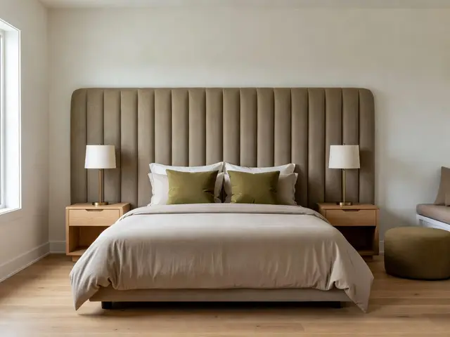 Contemporary Bedroom with Upholstered Headboard