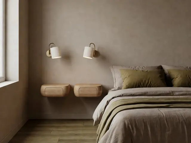 Contemporary Bedroom with Wall Sconces