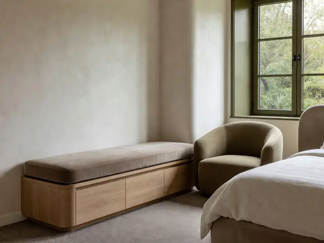 Contemporary Bedroom with Window Bench