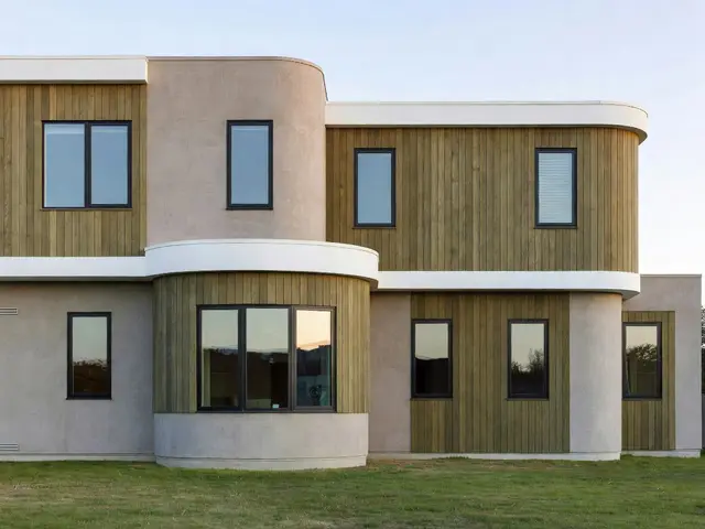 Contemporary Exterior with Black Window Frames