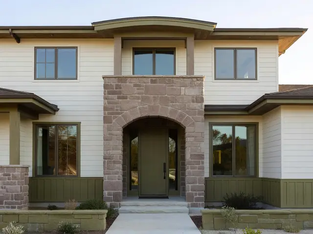 Contemporary Exterior with Stone Accents