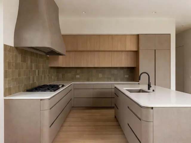 Contemporary Kitchen with Statement Range Hood