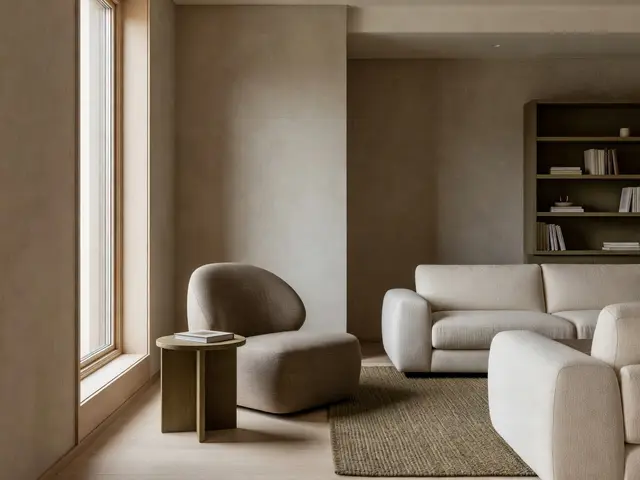Contemporary Living Room with Window Reading Nook