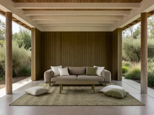 Contemporary Porch with Outdoor Lounge