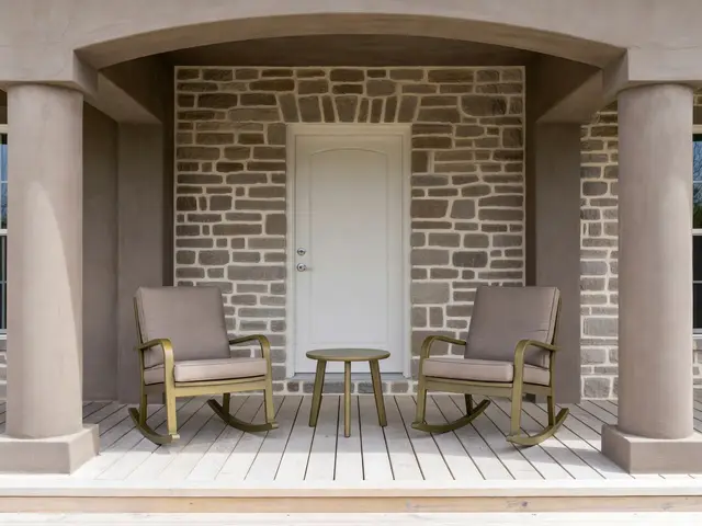 Contemporary Porch with Rocking Chairs