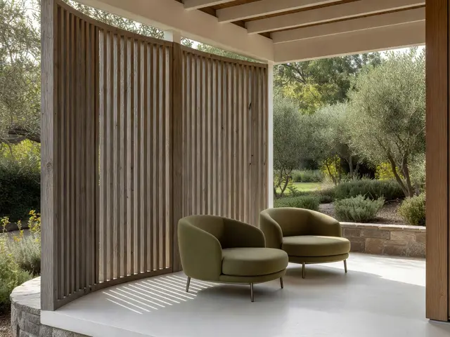 Contemporary Porch with Slatted Screen
