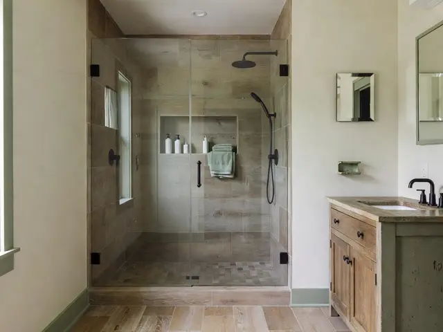 Farmhouse Bathroom with Walk-In Shower