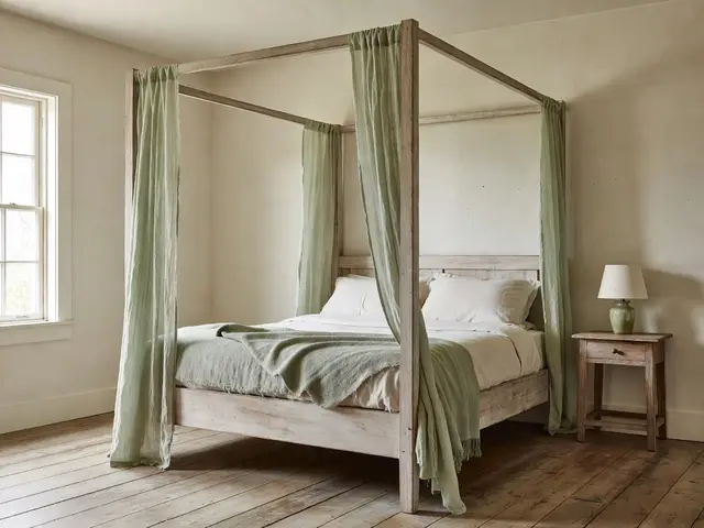 Farmhouse Bedroom with Canopy Bed