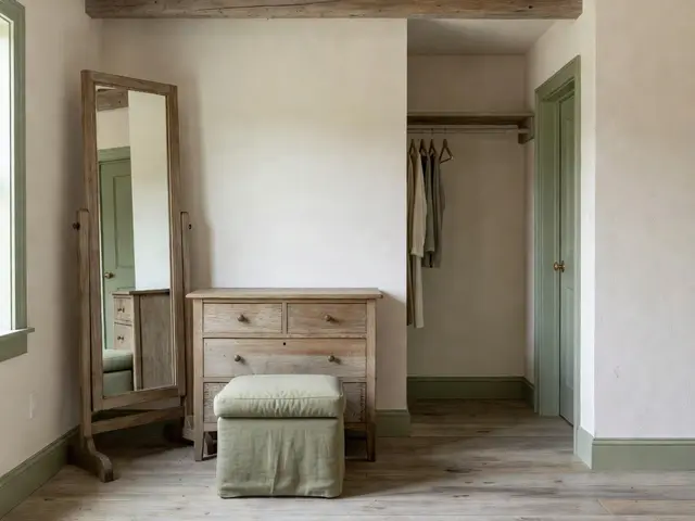 Farmhouse Bedroom with Dressing Corner