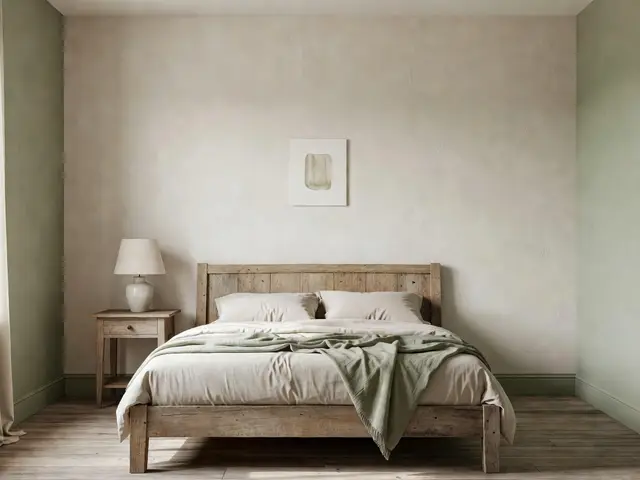Farmhouse Bedroom with Textured Accent Wall