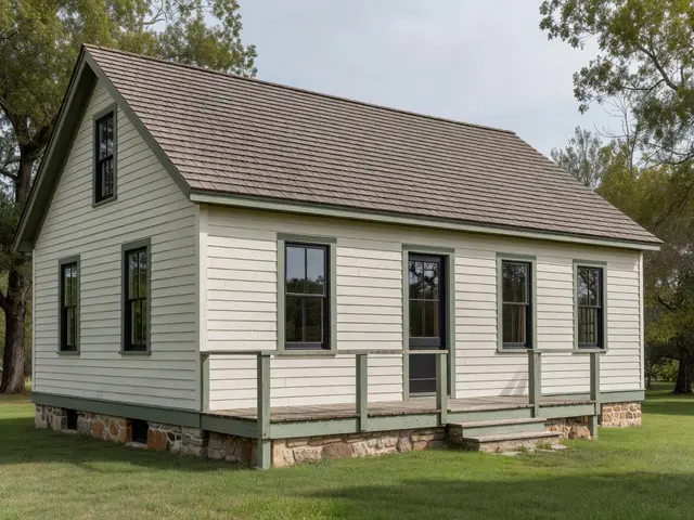 Farmhouse Exterior with Black Window Frames