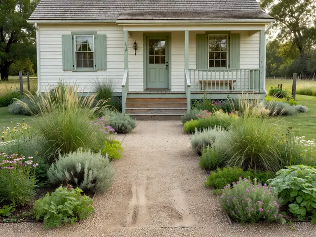 Farmhouse Exterior with Native Planting