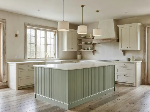 Farmhouse Kitchen with Fluted Island