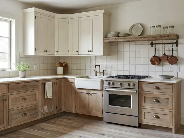 Farmhouse Kitchen with Oak Cabinets