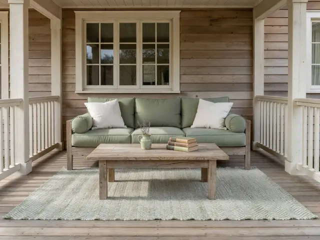 Farmhouse Porch with Outdoor Lounge
