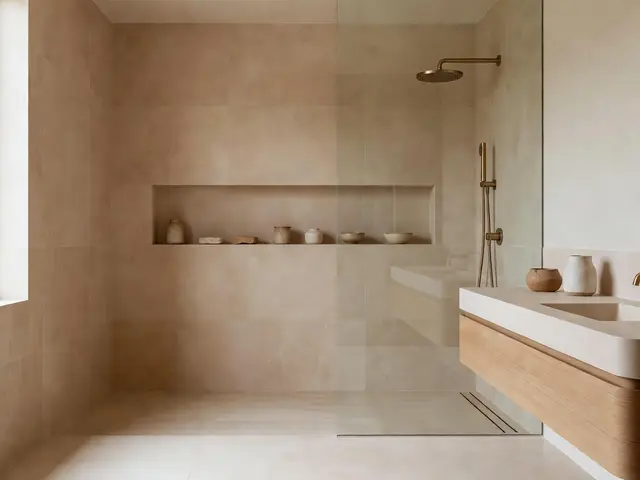 Japandi Bathroom with Walk-In Shower