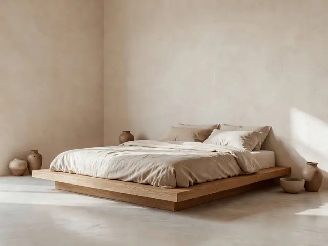 Japandi Bedroom with Oak Platform Bed
