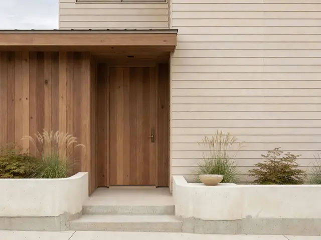 Japandi Exterior with Cedar Entry