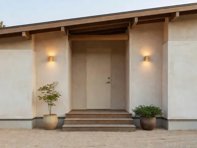 Japandi Exterior with Covered Entry