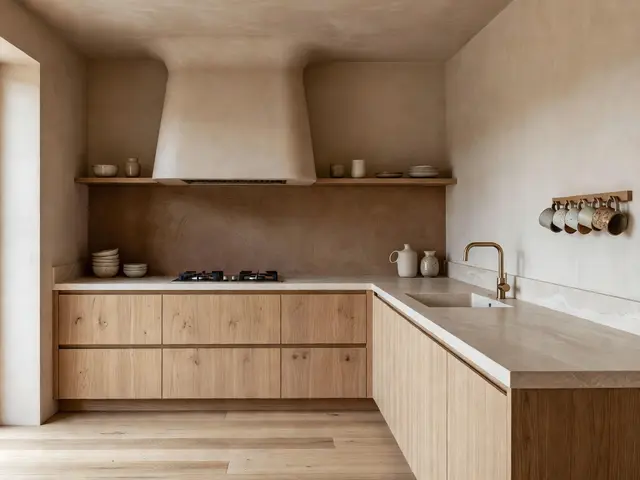 Japandi Kitchen with Statement Range Hood