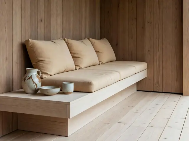 Japandi Porch with Built-In Bench
