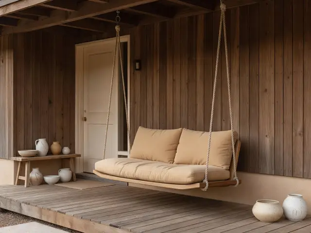Japandi Porch with Porch Swing