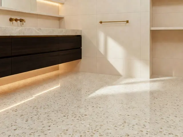 Luxury Bathroom with Terrazzo Floor
