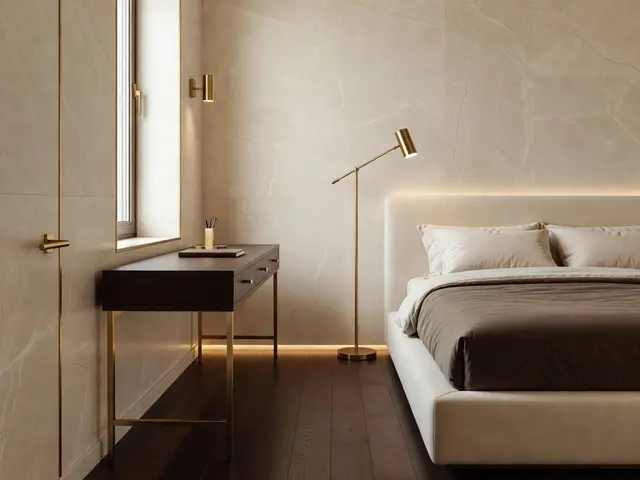 Luxury Bedroom with Compact Workspace