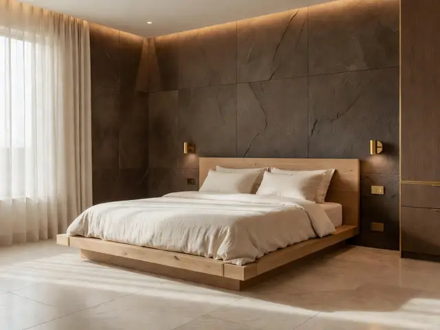 Luxury Bedroom with Oak Platform Bed