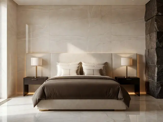 Luxury Bedroom with Upholstered Headboard