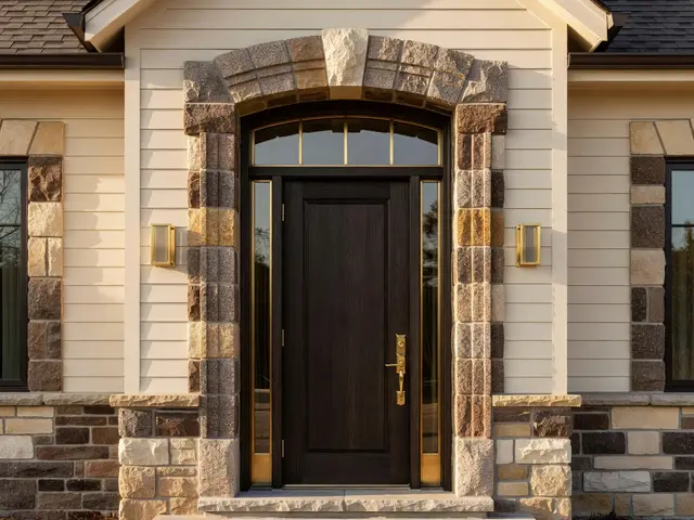Luxury Exterior with Stone Accents