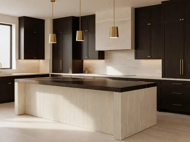 Luxury Kitchen with Fluted Island