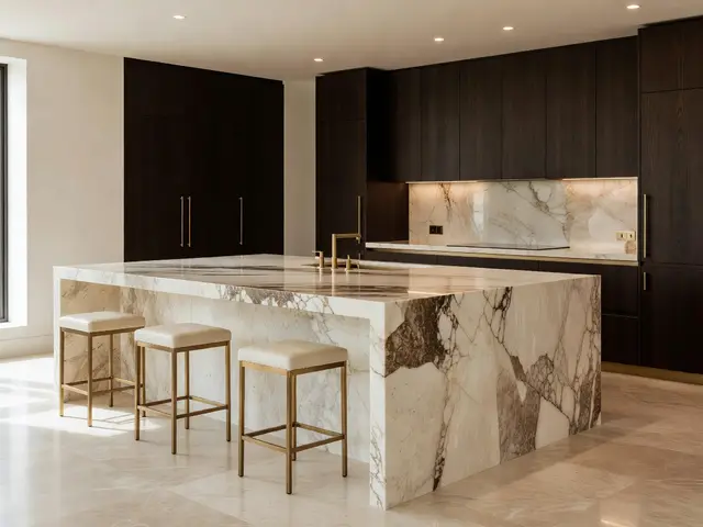 Luxury Kitchen with Waterfall Island
